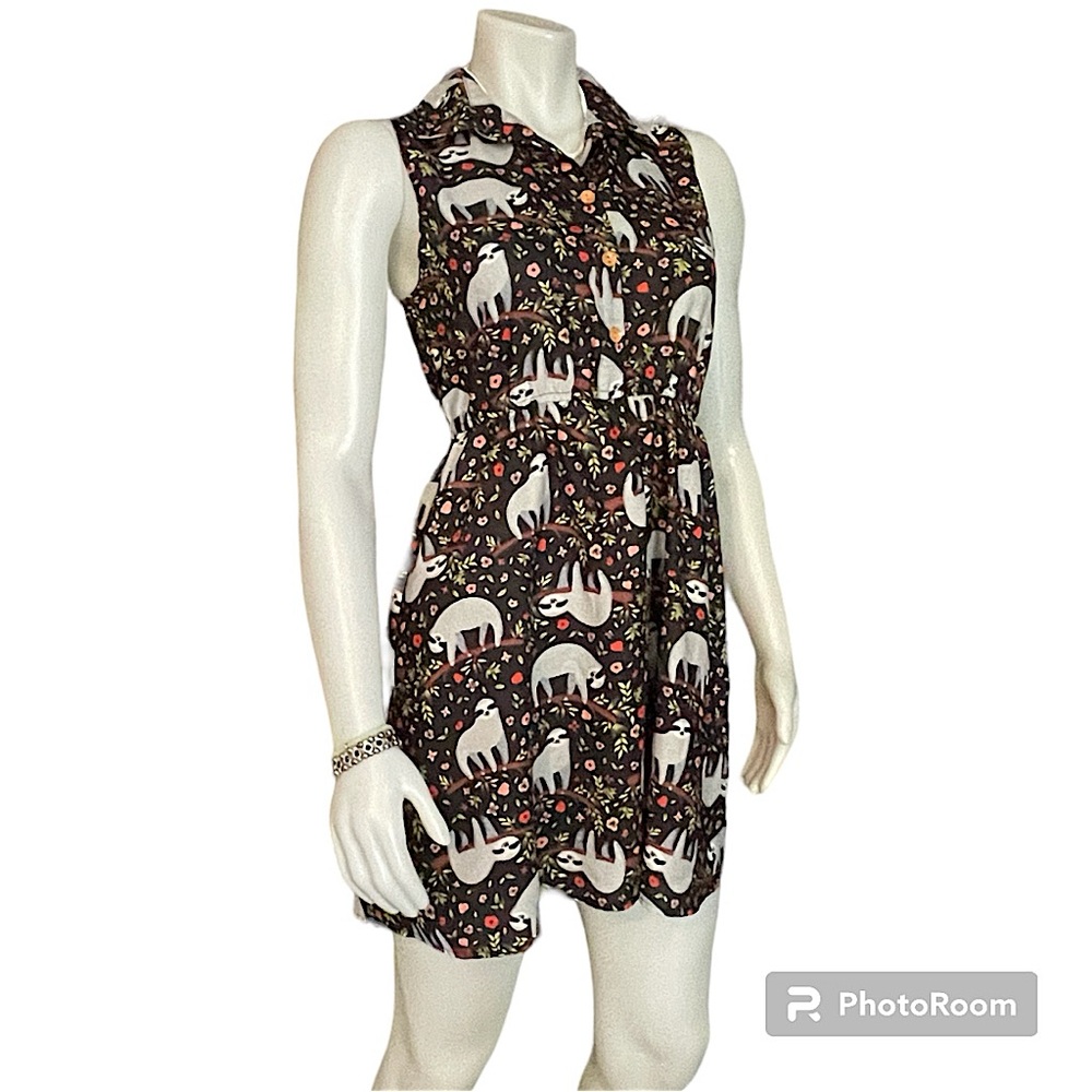 Hide & Seek Sloth Sleeveless Mini Dress Size S/M